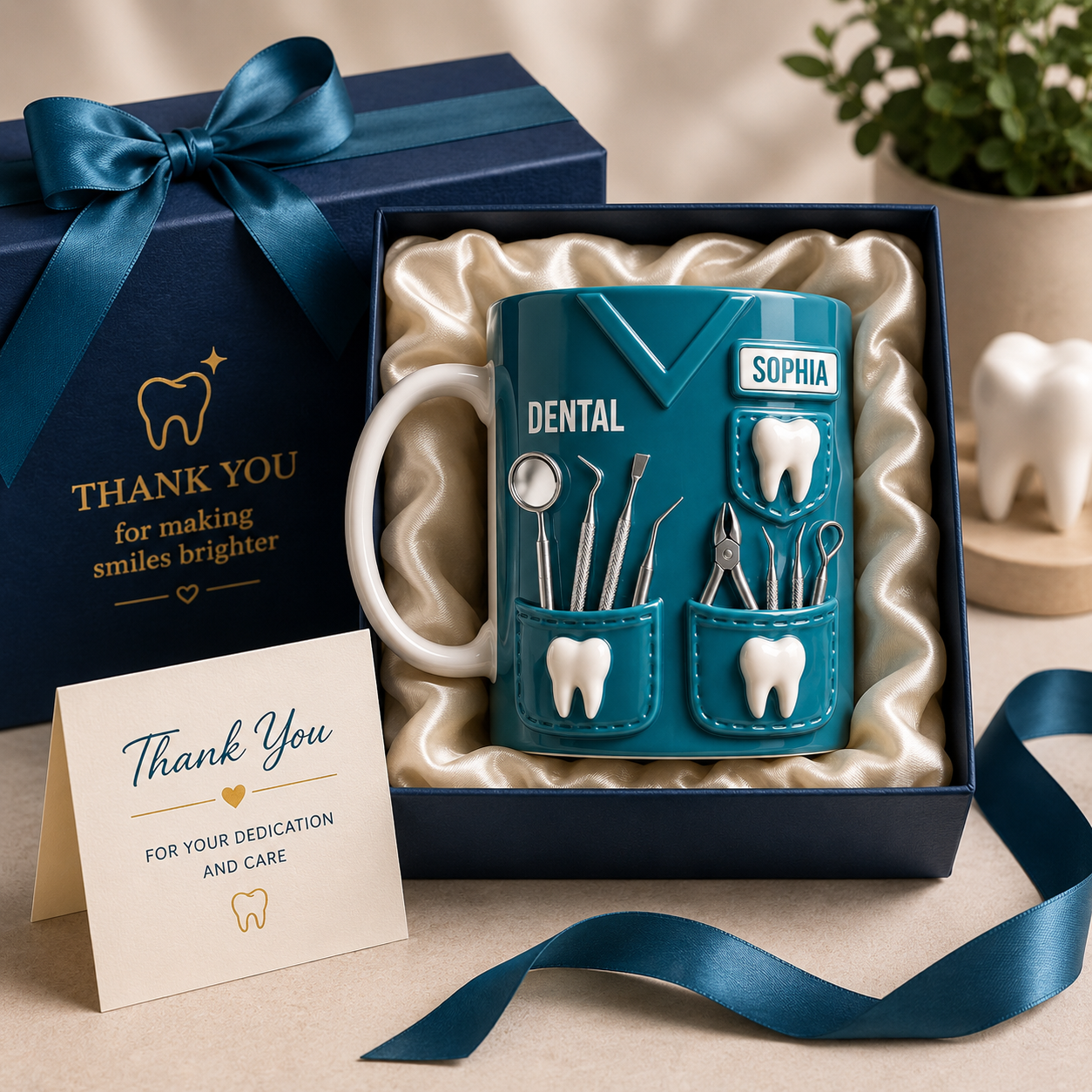 Personalized Dental Mug 3D Effect – Custom Name Gift for Dentists, Dental Hygienists & Dental Assistants