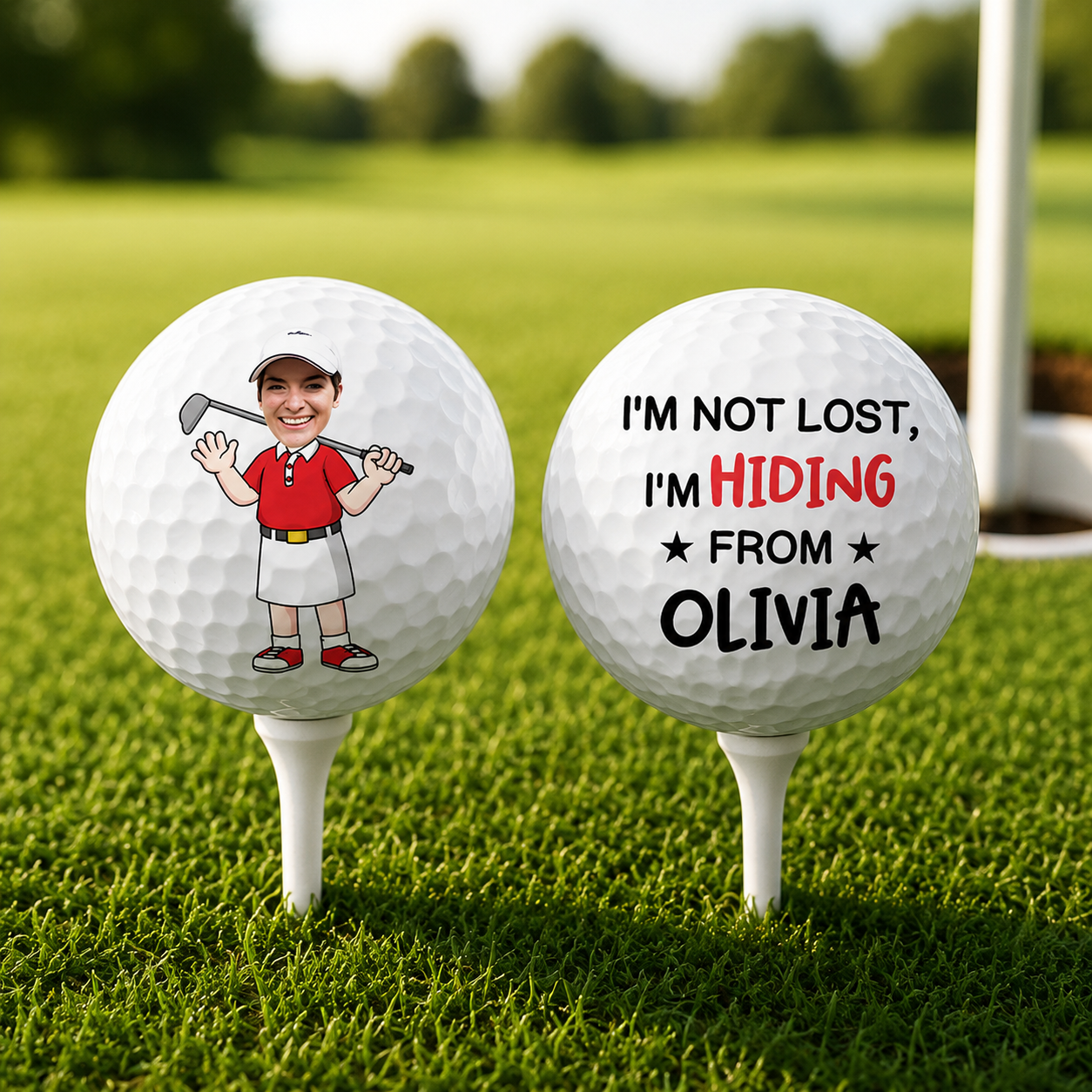 Personalized Golf Gifts for Men – Funny Golf Balls with Face Photo, Custom Name Golf Ball, Gag Gift for Golfers, Dad, Husband