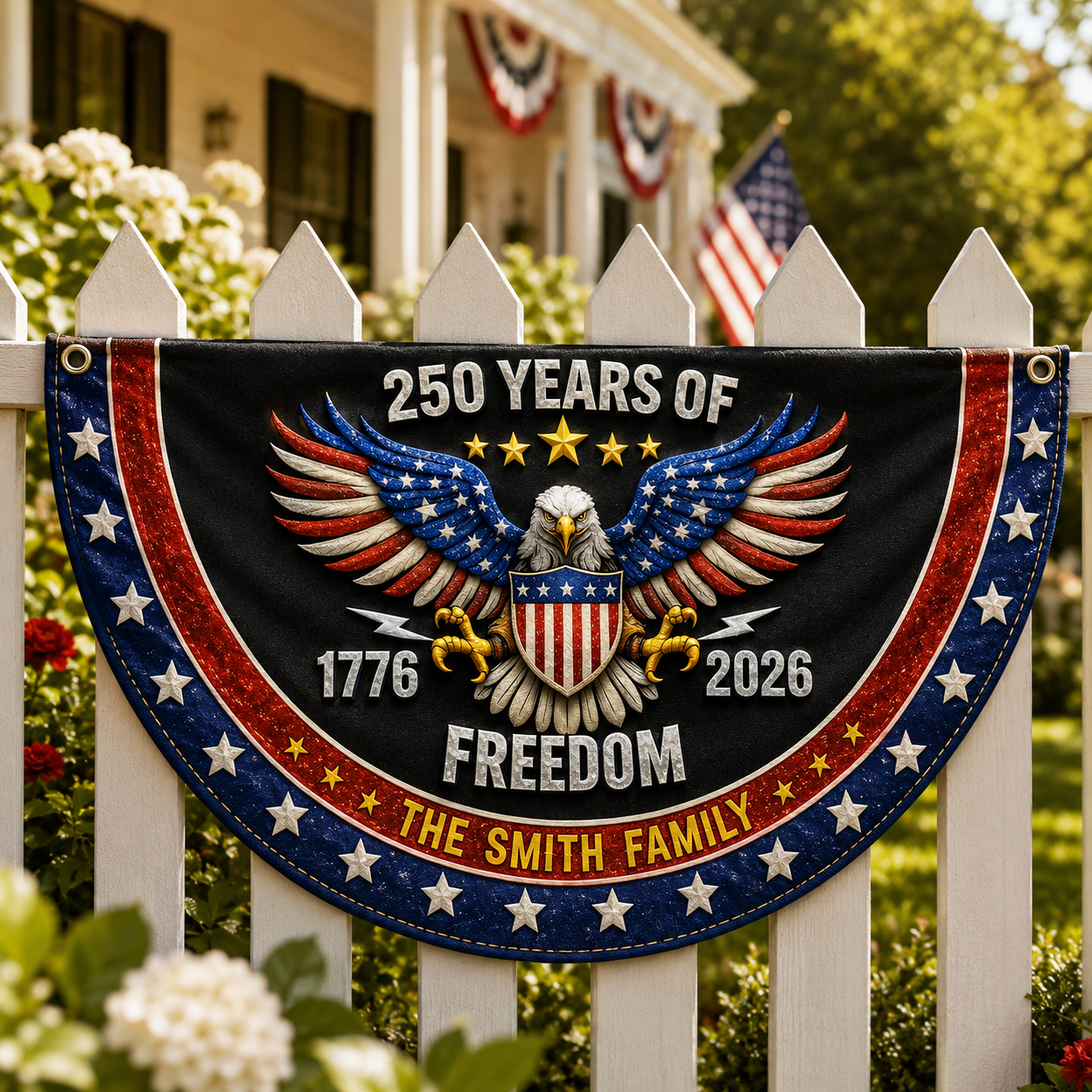 Personalized America 250 Freedom Eagle Fan Flag