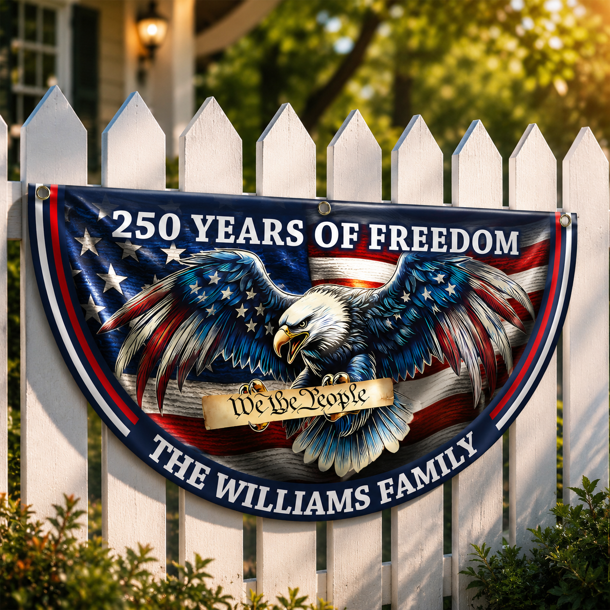 Personalized We The People Patriotic Eagle Fan Flag