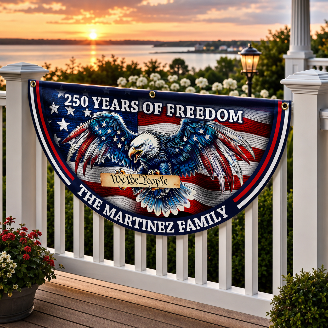 Personalized We The People Patriotic Eagle Fan Flag