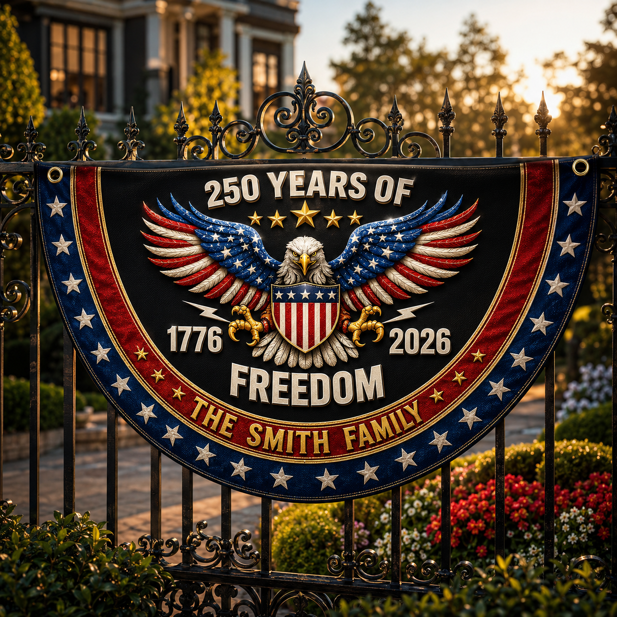 Personalized America 250 Freedom Eagle Fan Flag