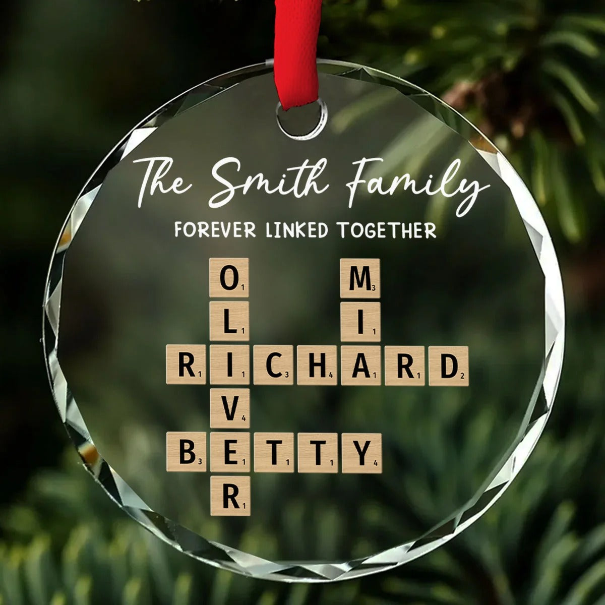 Personalized Family Roots Glass Ornament with Names, Custom Family Tree Christmas Keepsake, Gift for Parents Grandparents Siblings