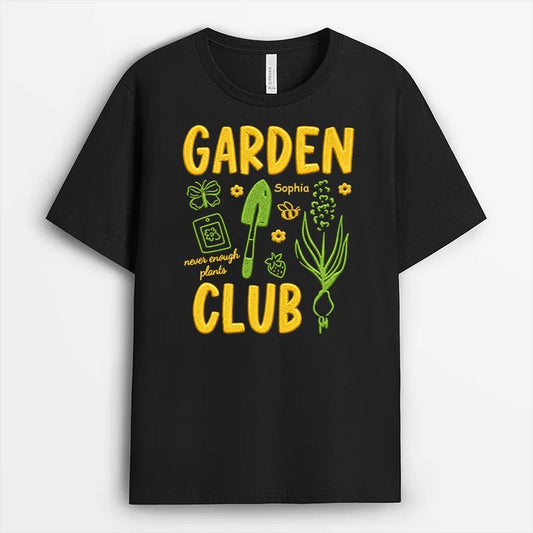 Personalized Garden Club T-Shirt, 3D Print Effect Gardening Shirt, Custom Gift for Gardener Mom Dad Women Men Plant Lover