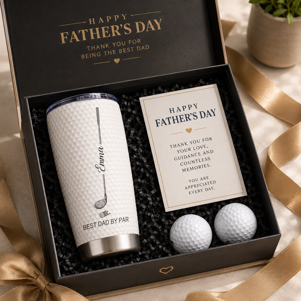 Best Dad By Par Personalized 20oz Stainless Steel Tumbler, Custom Dad Golf Tumbler with Kids' Names, Father's Day Gift