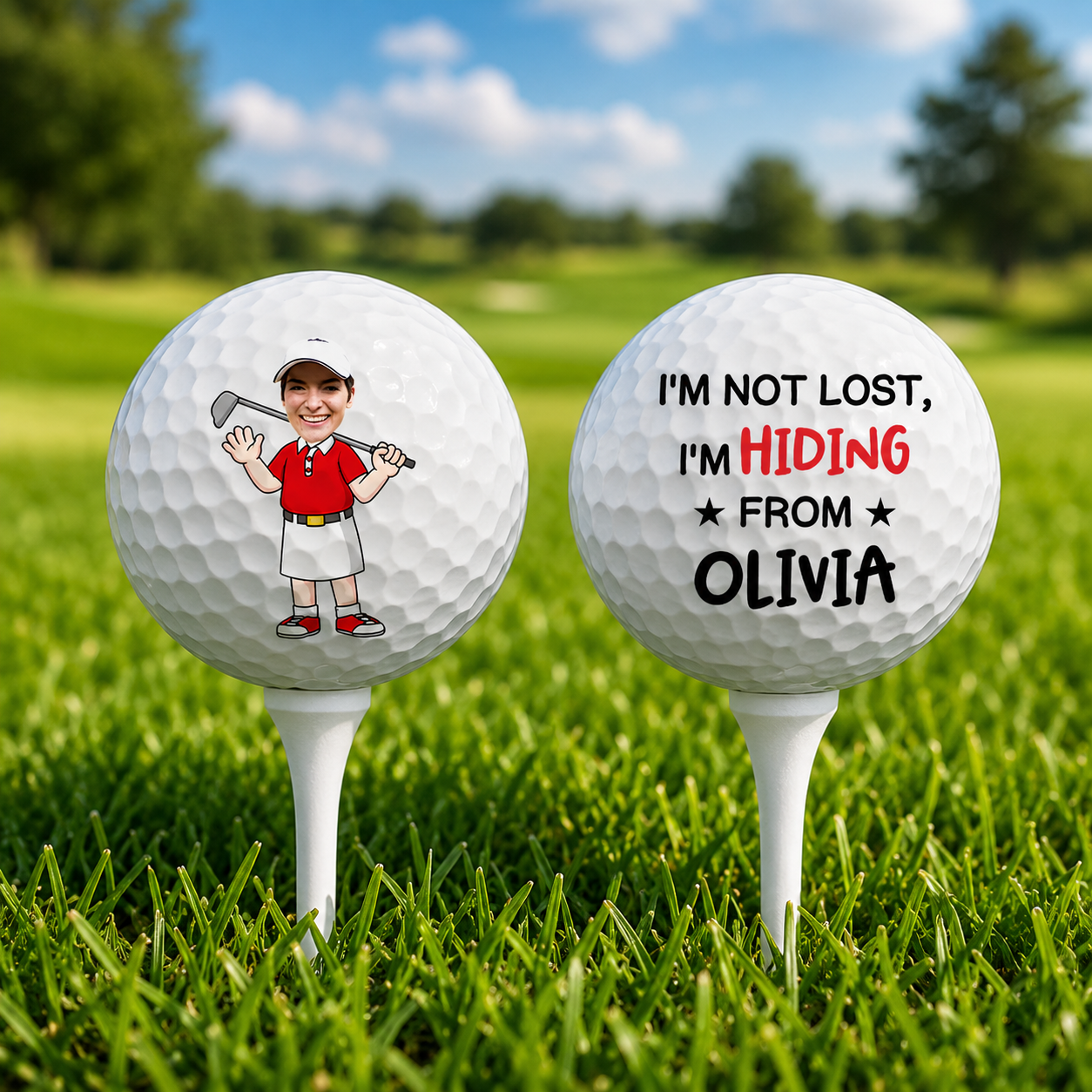 Personalized Golf Gifts for Men – Funny Golf Balls with Face Photo, Custom Name Golf Ball, Gag Gift for Golfers, Dad, Husband