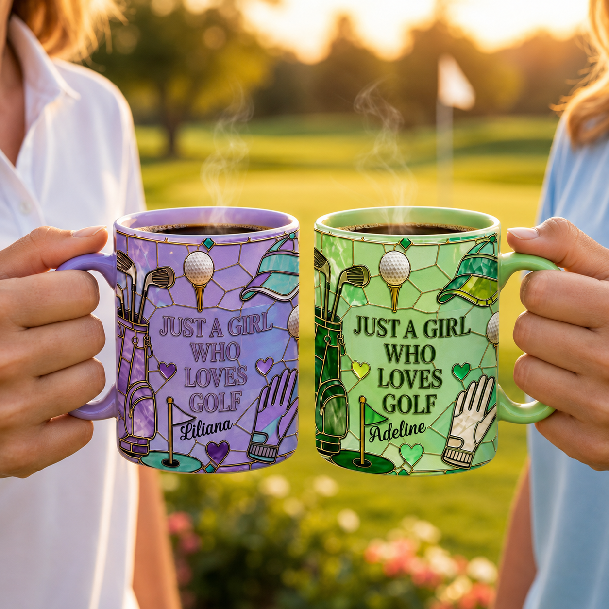 Personalized Just A Girl Who Loves Golf 3D Effect Mug – Custom Name Golf Lover Ceramic Mug, 11oz 15oz Birthday Gift for Her