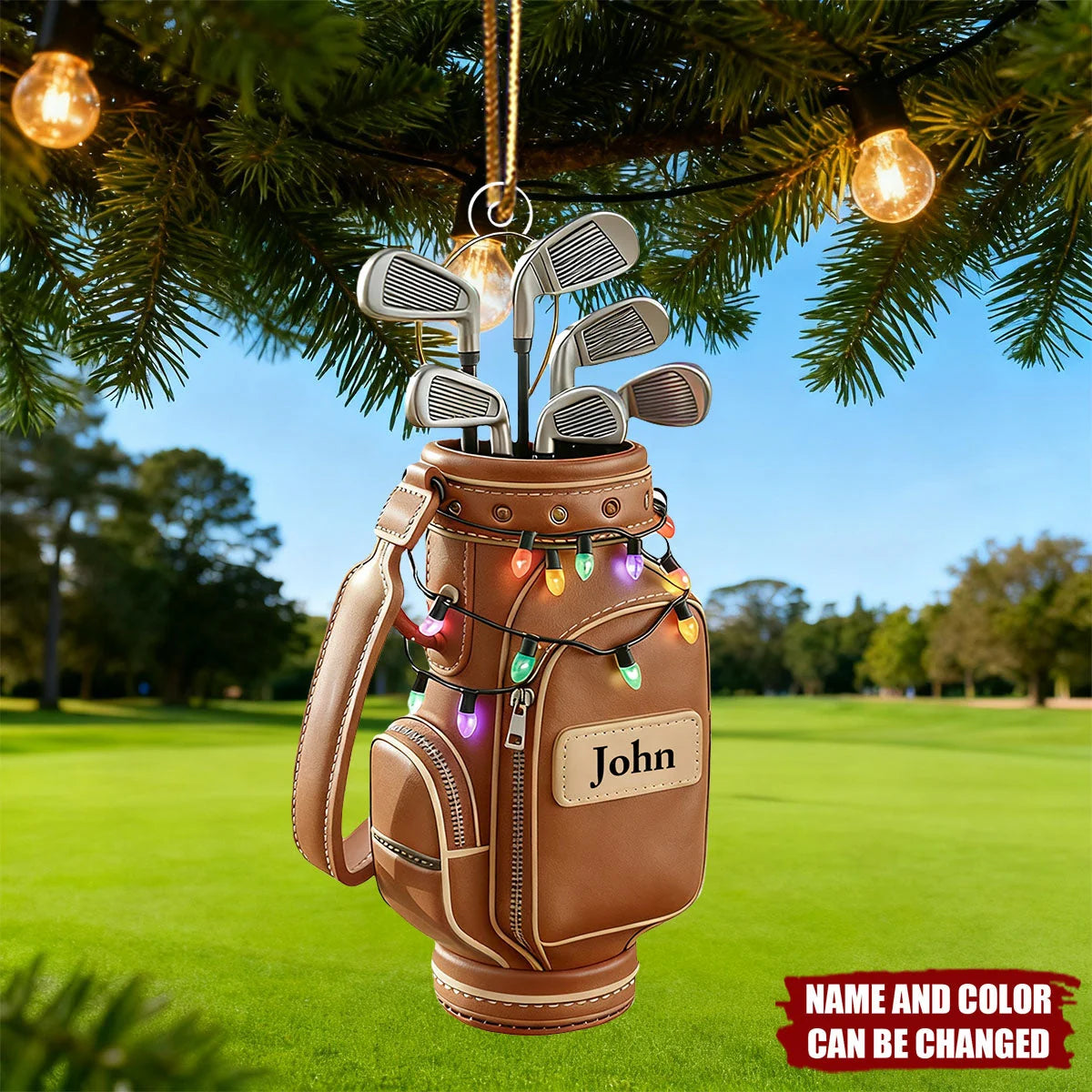 Personalized Golf Christmas Ornament, Custom Golfer Acrylic Keepsake, Golf Lover Gift for Dad Husband Grandpa Golfer Coach