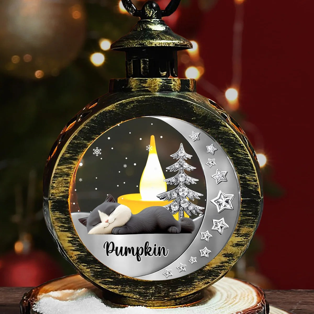 Personalized Beside You Christmas Lantern, Custom 3D Effect Memorial Light, Remembrance Keepsake Gift for Family Loved Ones