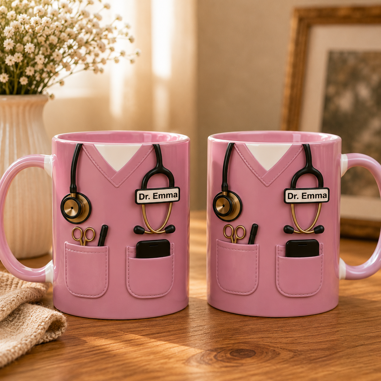 Personalisierte Tasse für Krankenschwestern und Ärzte – Medizinischer Peeling-Effekt 3D-Geschenk