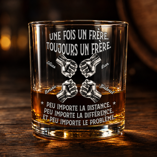 Toujours Mon Frère – Vaso de whisky personalizado