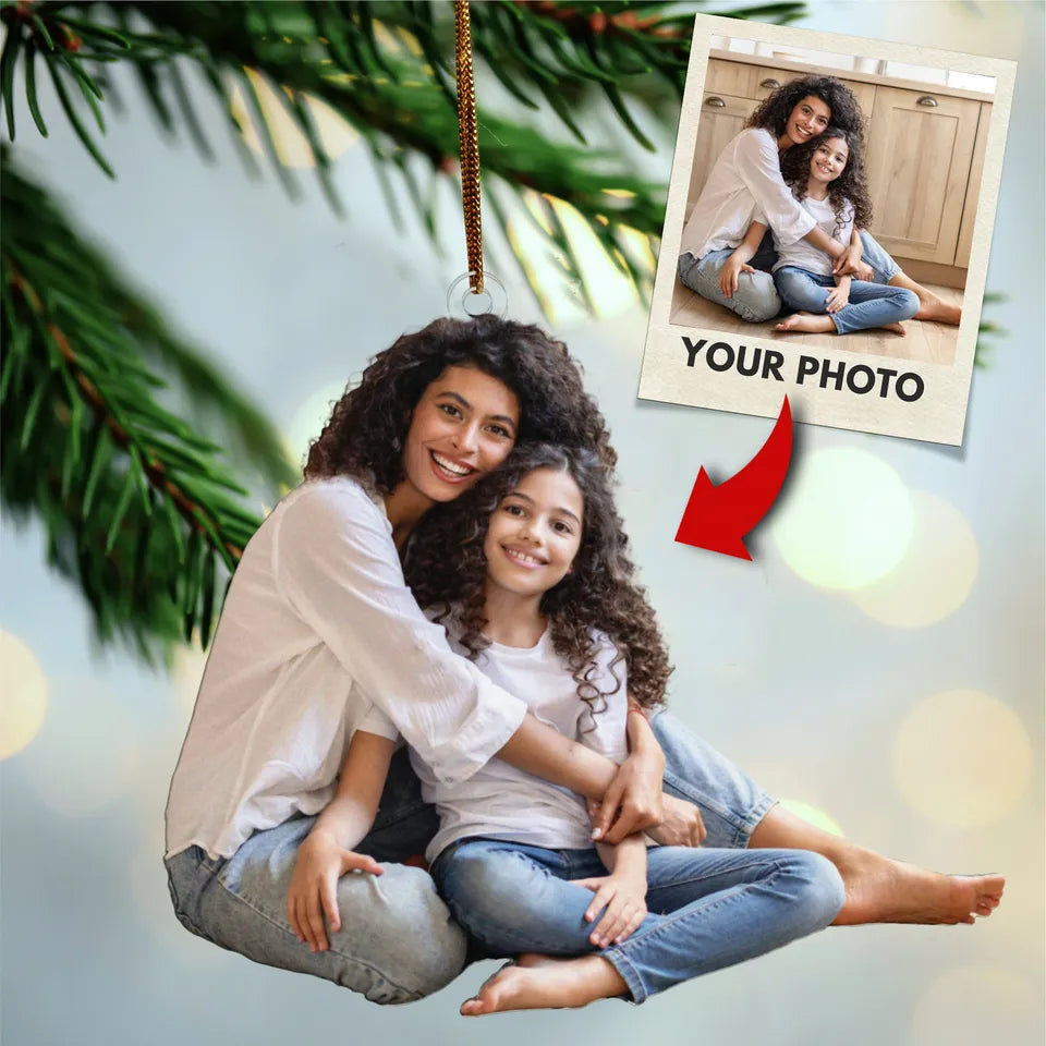 Personalized Family Photo Christmas Ornament, Custom Picture Acrylic Tree Keepsake, Photo Gift for Parents Grandparents Family