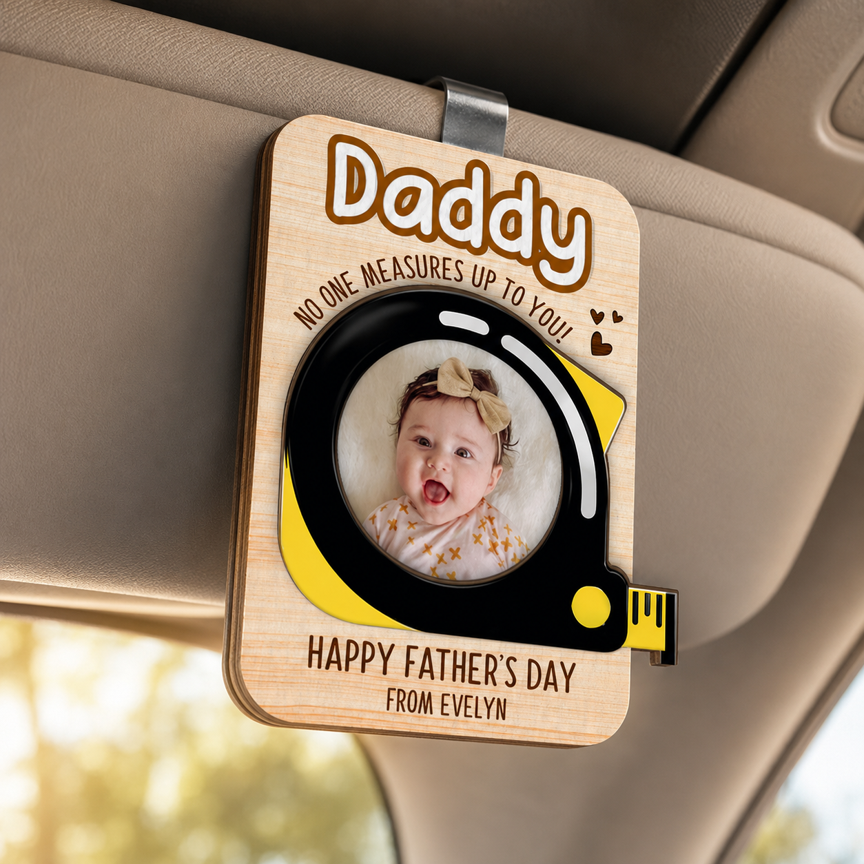 Clip parasol personalizado con foto para papá o abuelo – Nadie se compara contigo, accesorio personalizado para coche, regalo del Día del Padre para papá