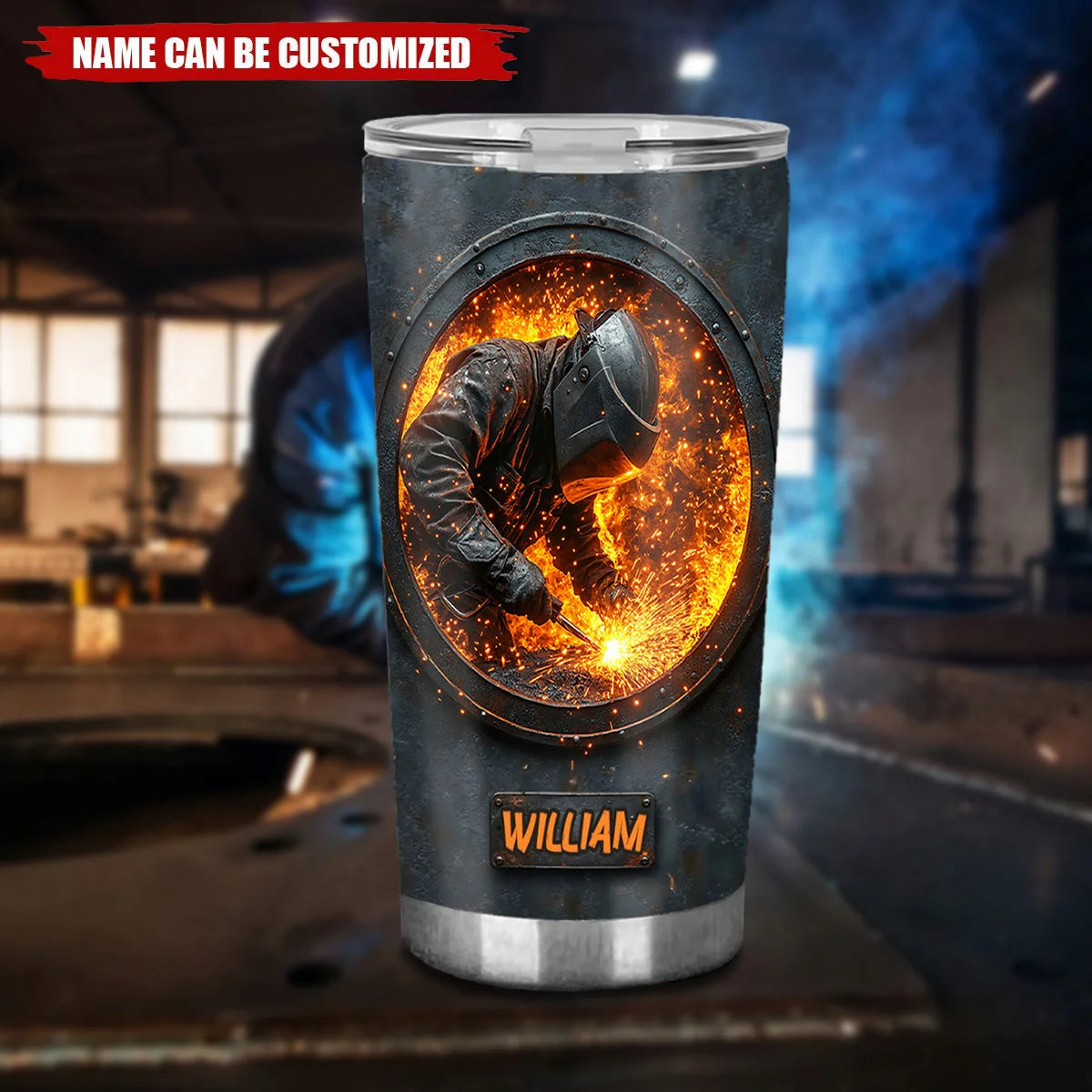 Personalized Welder Tumbler, Custom Stainless Steel Welding Travel Cup, 20oz 30oz Gift for Welder Man Dad Husband Boyfriend