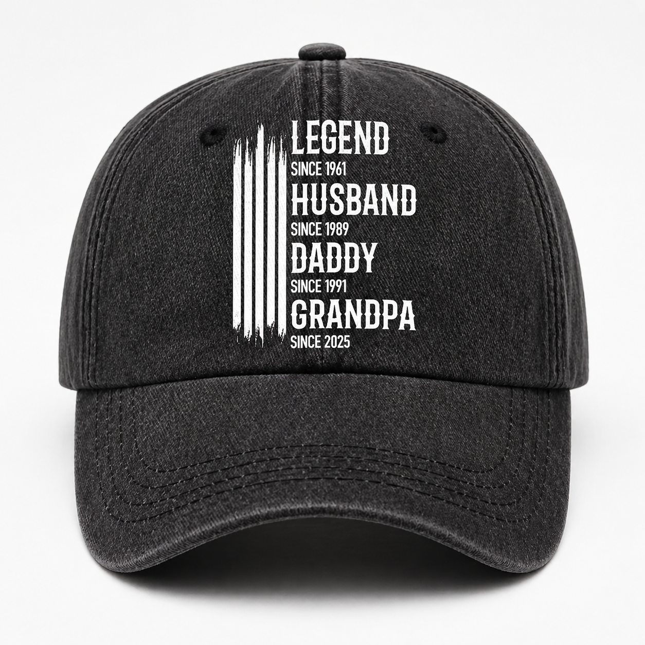 Die Original-Legende – Personalisierte Legenden-Papa-Mütze, individuelles, verwaschenes Vintage-Denim-Cap-Geschenk