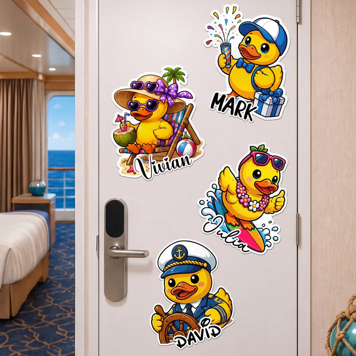 Cute Duck - Cruise Door Signs Stateroom Decor Cruising Family Vacation, Girls Trip - Personalized Magnet