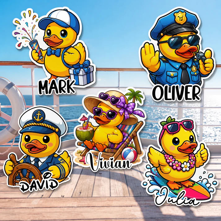 Cute Duck - Cruise Door Signs Stateroom Decor Cruising Family Vacation, Girls Trip - Personalized Magnet