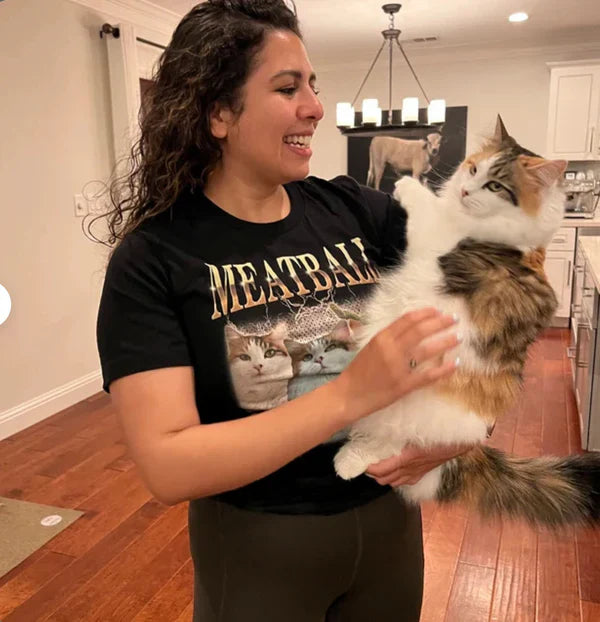 Custom Unique Vintage Photo Pet Tee, Personalized Name T-shirt Couple Gifts Black