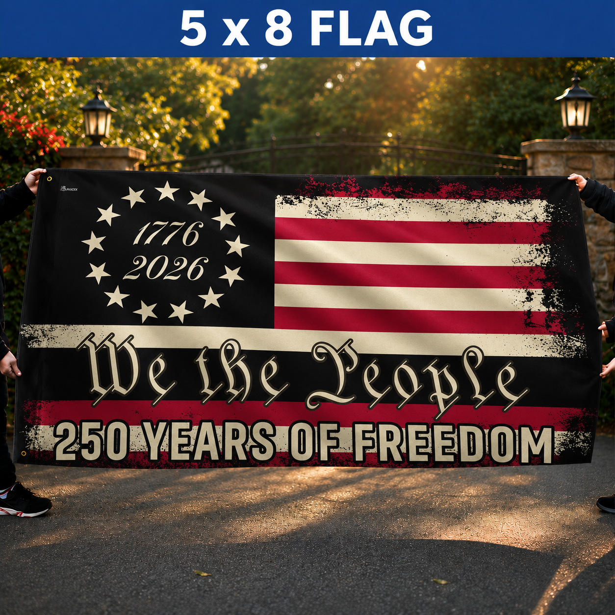 America 250th Anniversary We The People Flag – 1776–2026 Patriotic Decor