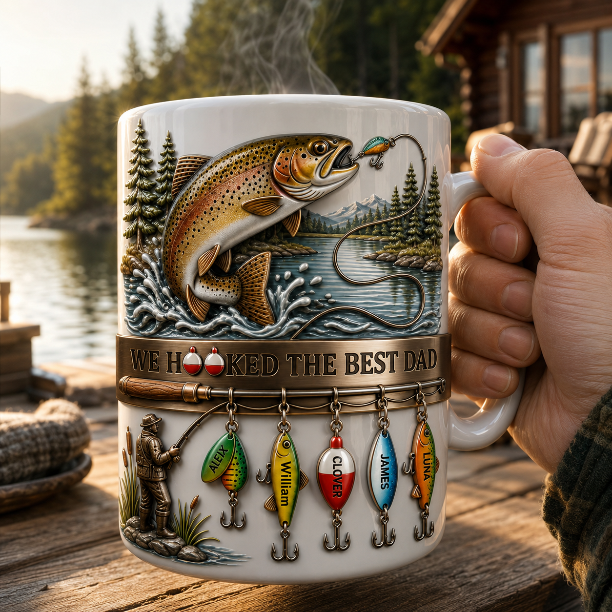 Fishing Best Dad Coffee Mug, Father's Day Fishing Gift, Ceramic Coffee Mug for Dad, Fisherman Gift