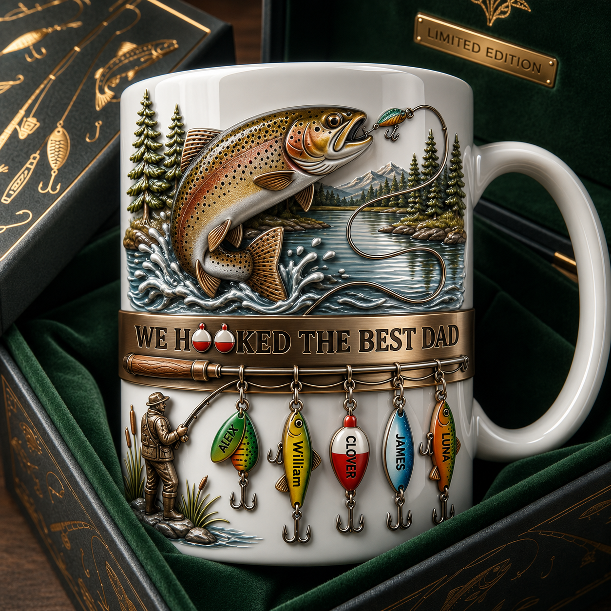 Fishing Best Dad Coffee Mug, Father's Day Fishing Gift, Ceramic Coffee Mug for Dad, Fisherman Gift