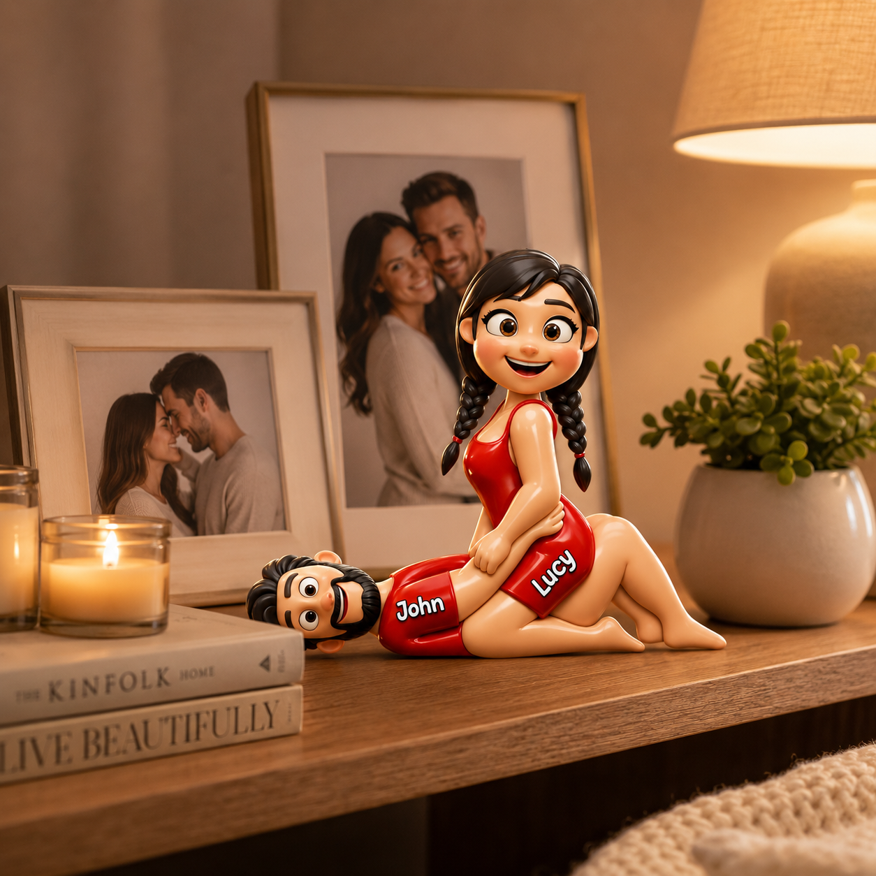 Personalized Naughty Couple 3D Acrylic Ornament, Custom Cartoon Couple Christmas Ornament, Funny Romantic Gift for Couples, Anniversary & Christmas Keepsake