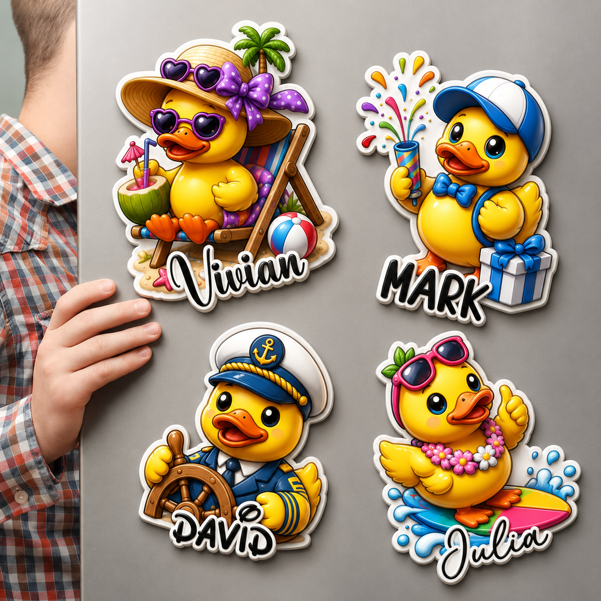 Personalized Cruise Duck Door Magnet, Custom Cruise Door Sign, Funny Cruise Cabin Magnet, Family Vacation Stateroom Decor