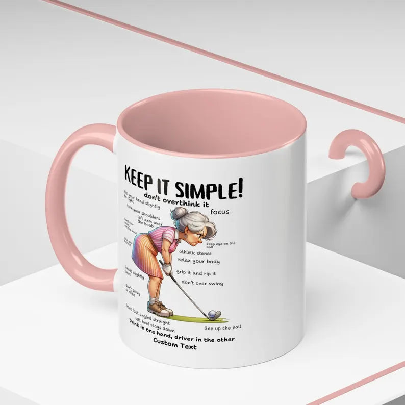 Funny Golf Mug for Women, Lady Golfer Ceramic Coffee Cup, Golf Mom Gift for Mom Grandma, Birthday Mother’s Day Christmas Gift