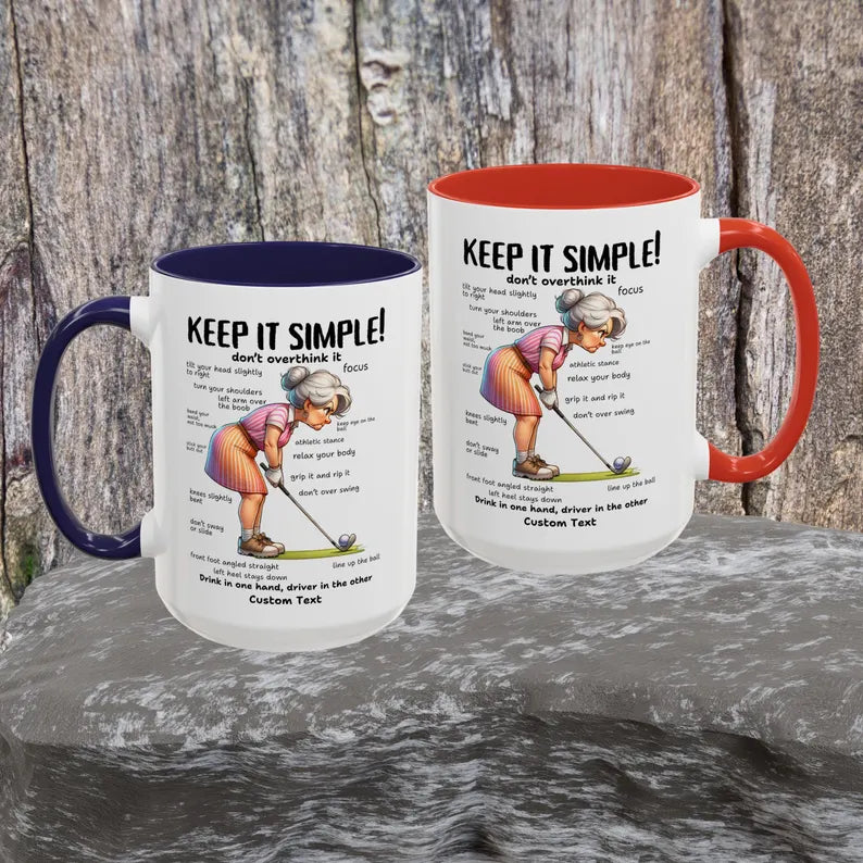 Funny Golf Mug for Women, Lady Golfer Ceramic Coffee Cup, Golf Mom Gift for Mom Grandma, Birthday Mother’s Day Christmas Gift