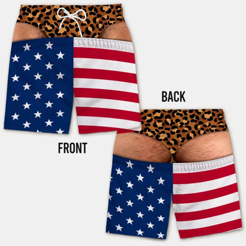 Funny Men’s Optical Illusion 3D Effect Swim Trunks, Novelty Quick Dry Board Shorts, Gag Gift for Husband Boyfriend Dad, Beach Pool Party Shorts