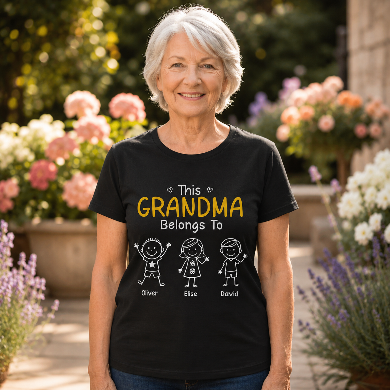 Dieses Opa Gehört Zu Personalisierte T-Shirt – Geschenk mit Namen der Kinder