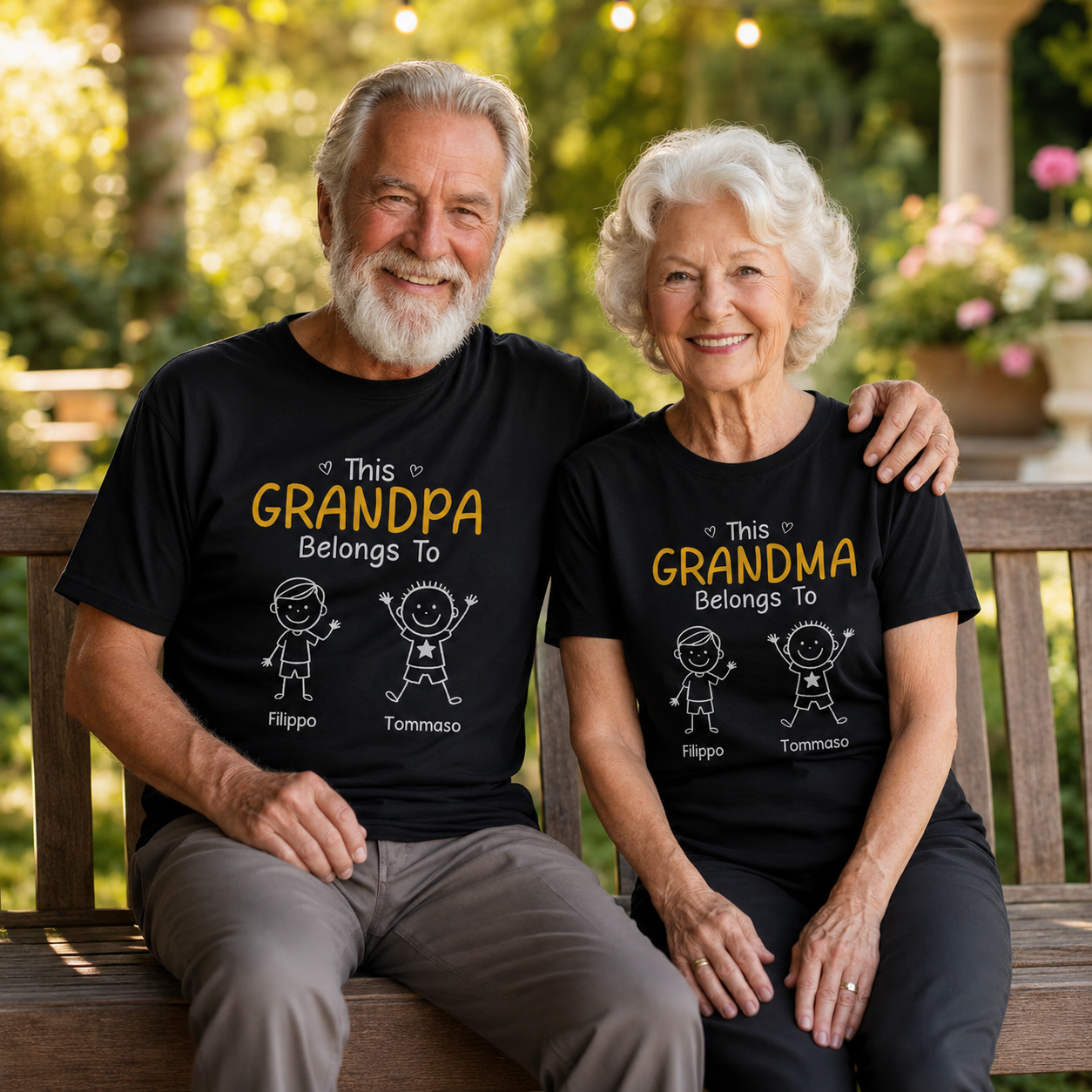 Dieses Opa Gehört Zu Personalisierte T-Shirt – Geschenk mit Namen der Kinder