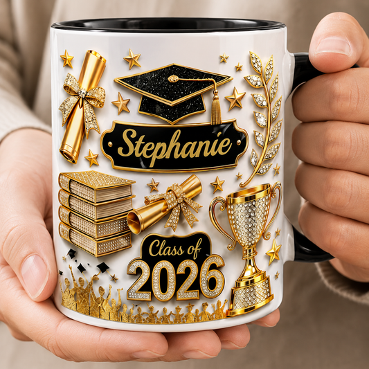 Personalized Graduation Mug 3D Effect 2026 – Custom Name Class of 2026 Gift for Graduates