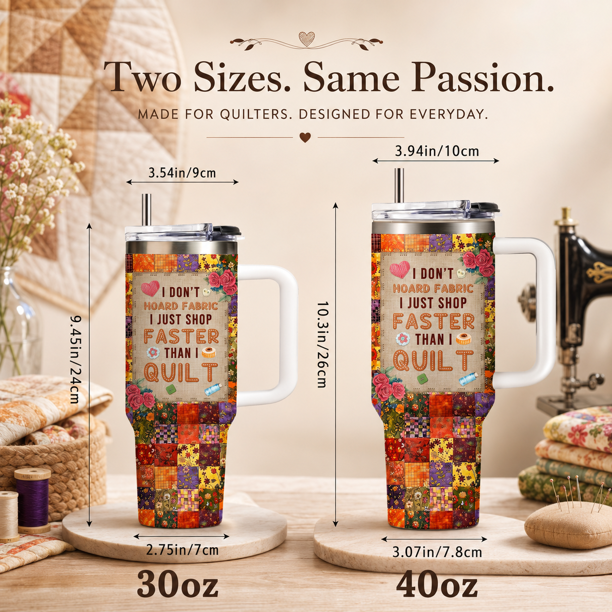 Funny Sewing Tumbler 40oz – Gift for Quilters & Sewing Lovers