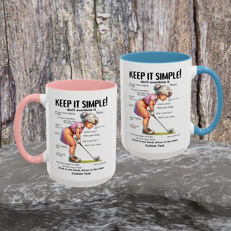 Funny Golf Mug for Women, Lady Golfer Ceramic Coffee Cup, Golf Mom Gift for Mom Grandma, Birthday Mother’s Day Christmas Gift