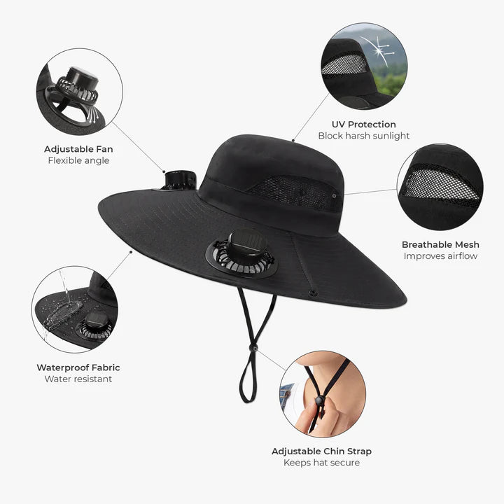 The Gardenfather Solar Fan Hat - Personalized Gifts for Gardeners