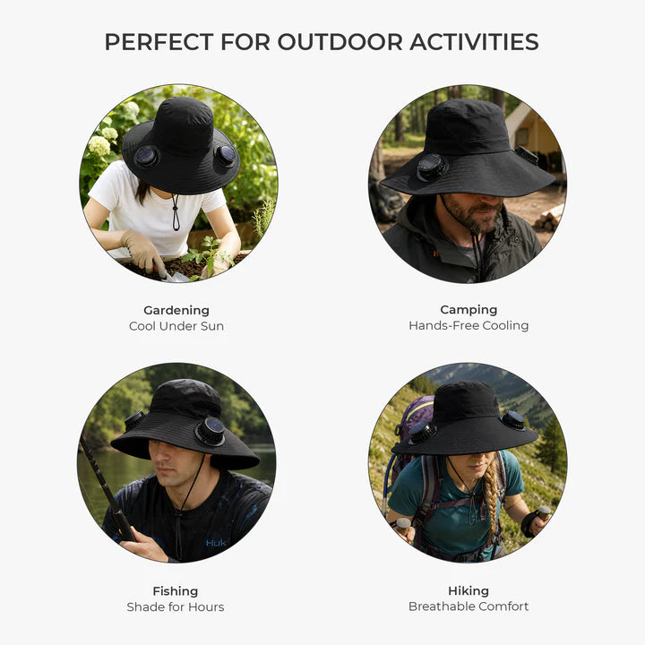 The Gardenfather Solar Fan Hat - Personalized Gifts for Gardeners