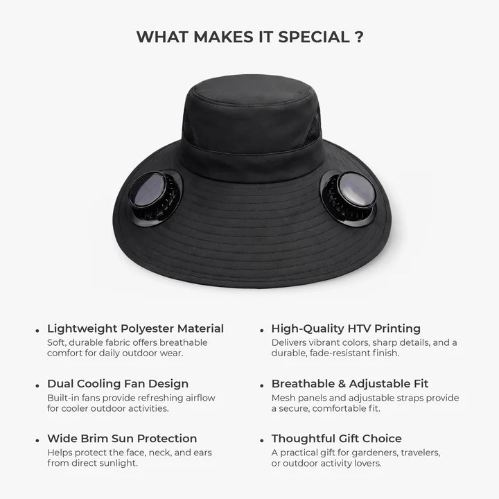 The Gardenfather Solar Fan Hat - Personalized Gifts for Gardeners