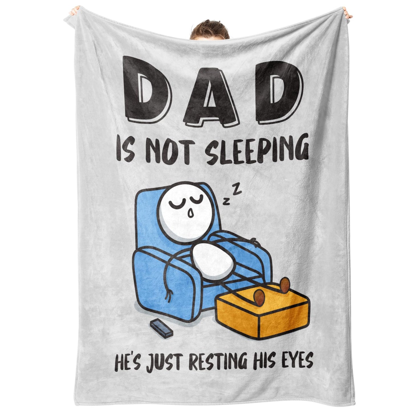 Regalo divertido de cumpleaños y Día del Padre para papá o esposo, manta "Papá no está durmiendo", regalos para papá de parte de hija o hijo
