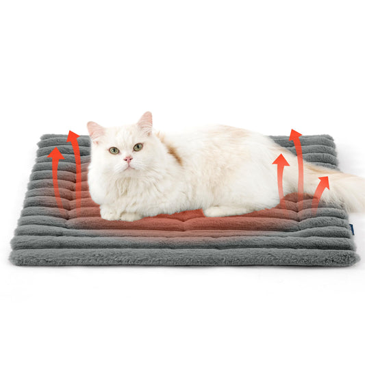 Self Warming Cat Bed for Large Cats, Self Heating Cat Crate Pad, Thermal Extra Warm Kitten Mat Indoor & Outdoor, Non-Slip & Washable
