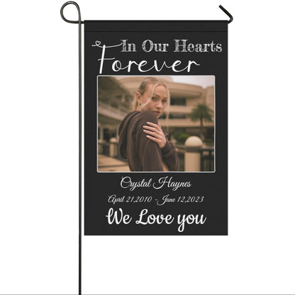 Custom Memorial Flag-Personalized Garden Flags Banners in Loving Memory with Photo Name Date for Outdoor Yard Home Cemetery Decorations