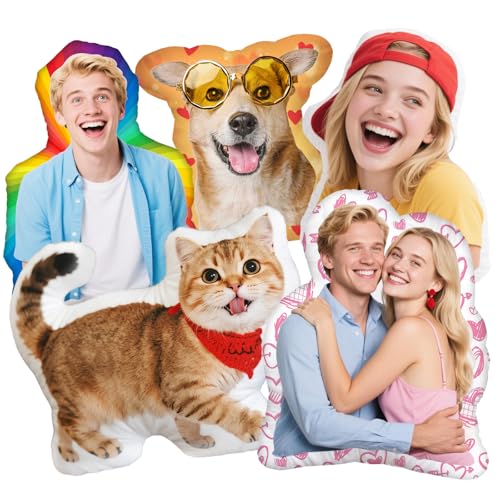 Custom Photo Shaped Pillow - Christmas Funny Gifts for Boyfriends Mom Dad- Customized Stuffed Animal