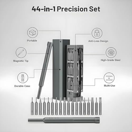 Upgrade Your Toolbox Now, 44-in-1 Precision Screwdriver Set - For Effortless, High-Precision Repairs