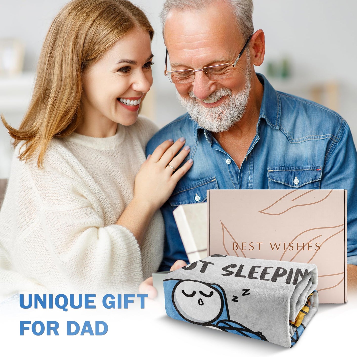 Regalo divertido de cumpleaños y Día del Padre para papá o esposo, manta "Papá no está durmiendo", regalos para papá de parte de hija o hijo