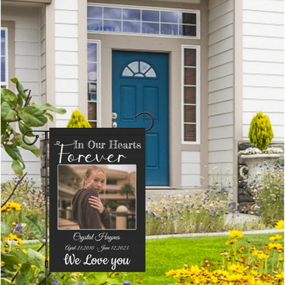 Custom Memorial Flag-Personalized Garden Flags Banners in Loving Memory with Photo Name Date for Outdoor Yard Home Cemetery Decorations