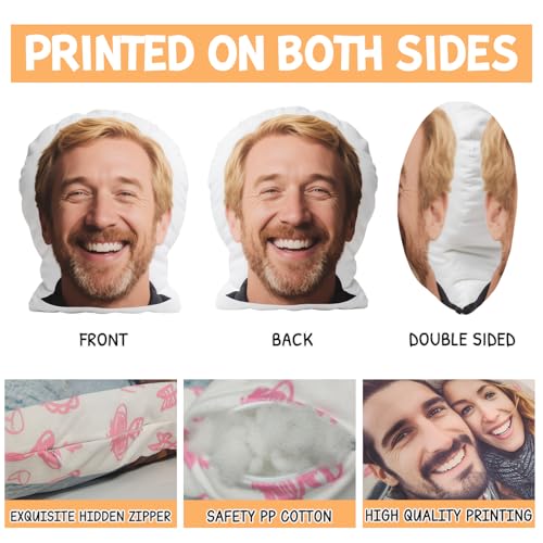 Custom Photo Shaped Pillow - Christmas Funny Gifts for Boyfriends Mom Dad- Customized Stuffed Animal