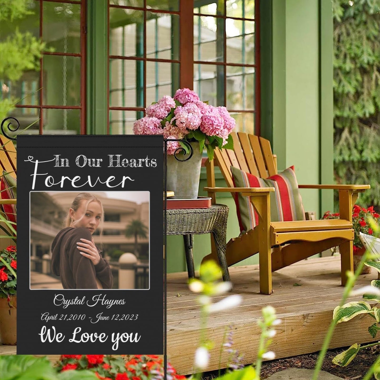 Custom Memorial Flag-Personalized Garden Flags Banners in Loving Memory with Photo Name Date for Outdoor Yard Home Cemetery Decorations