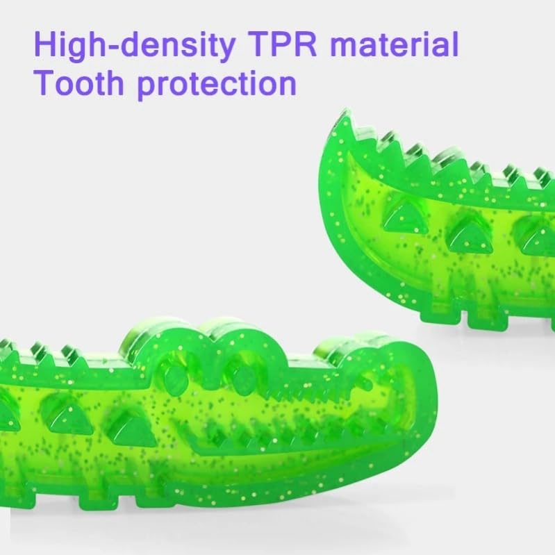 Slow-Feed Chew & Fetch Crocodile Dog Toy, Dogs Slow Feeder Puzzle, Dispensing Dog Toys Promotes Slow Eating, Reduces Stress