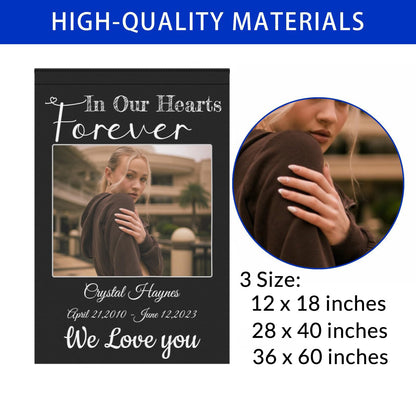 Custom Memorial Flag-Personalized Garden Flags Banners in Loving Memory with Photo Name Date for Outdoor Yard Home Cemetery Decorations