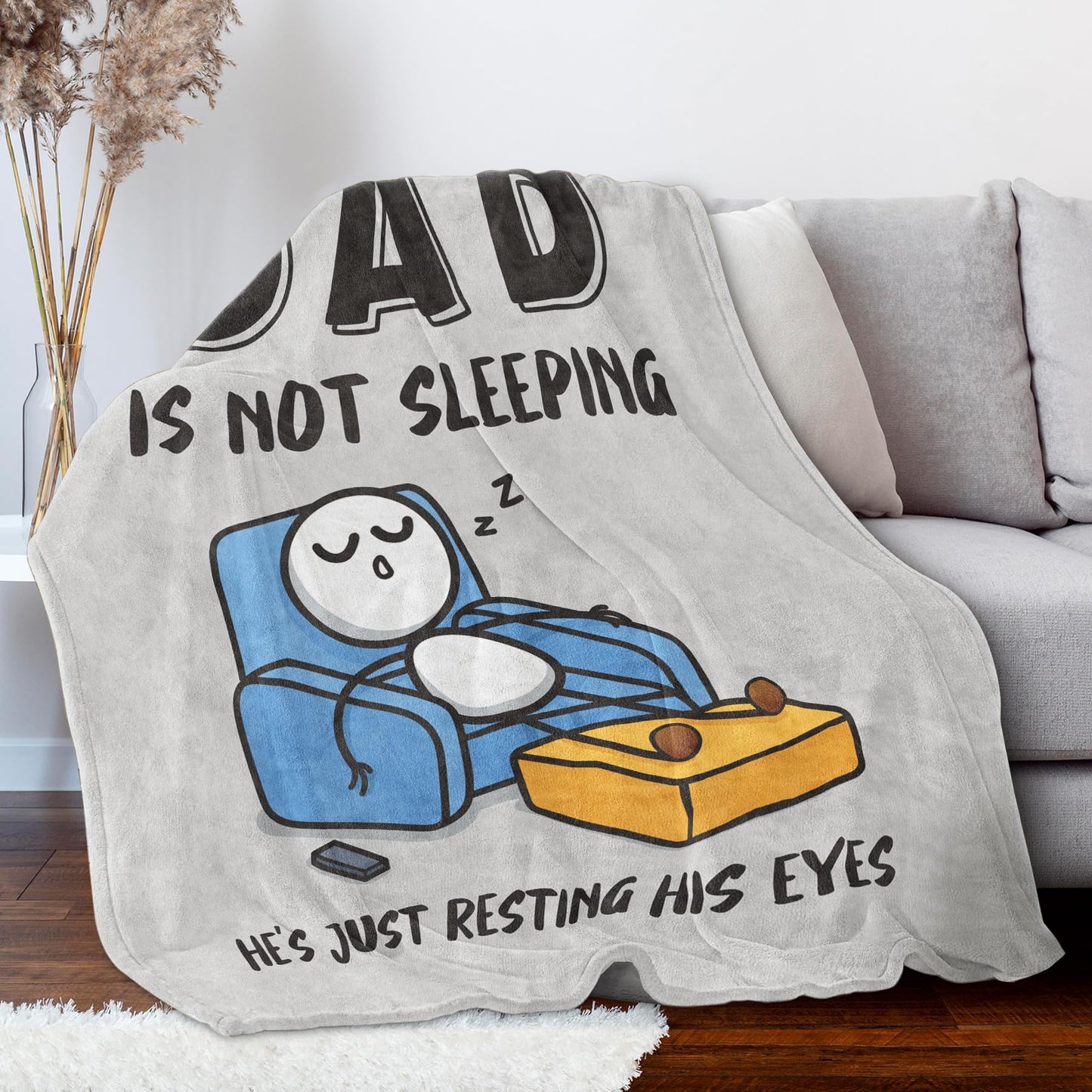 Regalo divertido de cumpleaños y Día del Padre para papá o esposo, manta "Papá no está durmiendo", regalos para papá de parte de hija o hijo